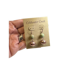 Dangle Treasure Beads Fish Hook Earrings by Coldwater Creek
